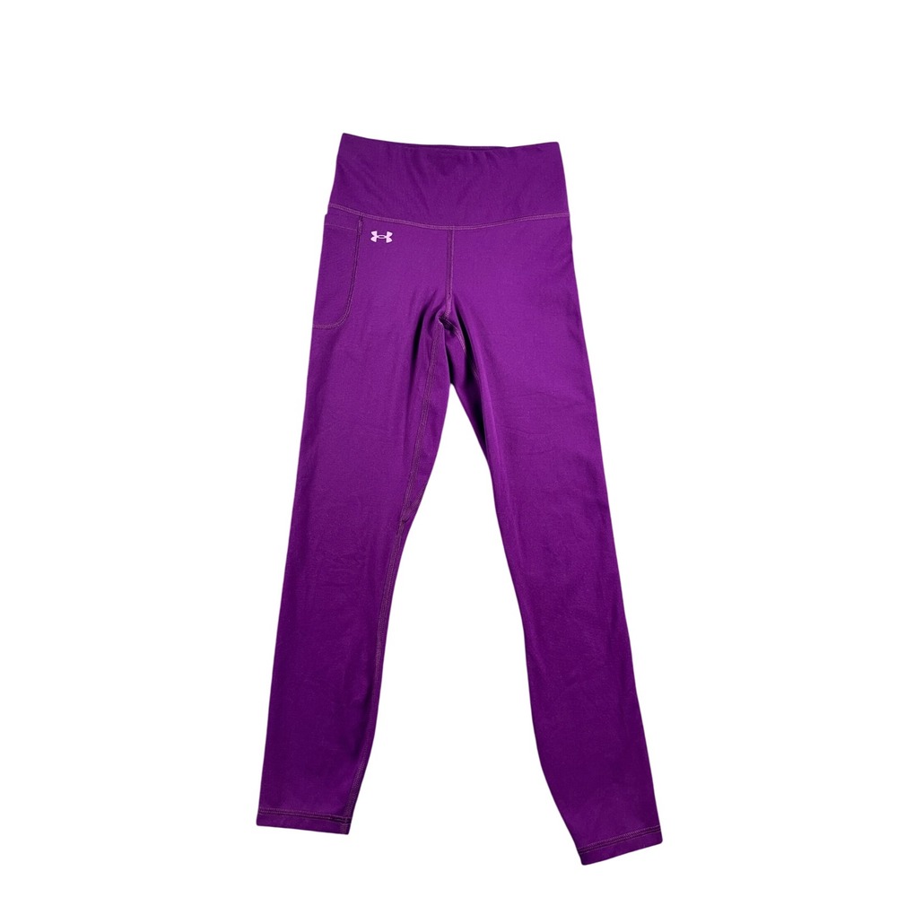 Under Armour Purple HeatGear High Rise Compression Leggings Womens XS Pocket
